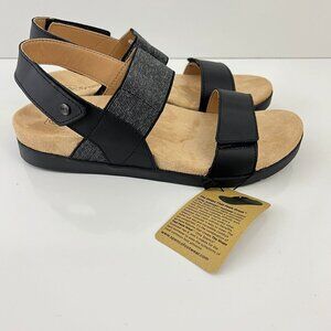 Spenco Womens Sanabel‎ Black Sling-Back Sandals Size 10 M